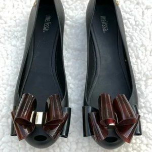 Melissa Jelly Ultragirl Twin Bow Ballet Flats Sz 7
